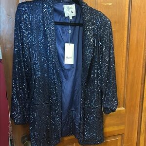 Yumi Navy Sequin Women's Jacket